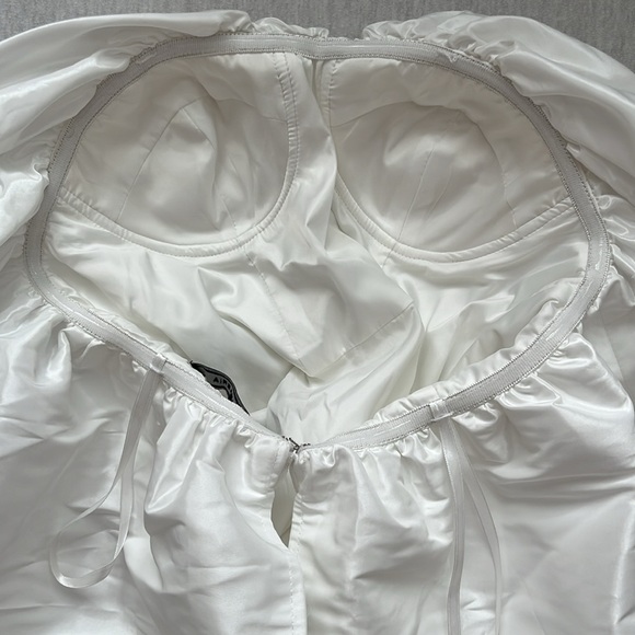 NWOT BCBGMAXAZRIA Bronwen, strapped, Bubble Hem, High-Low Gown, White, Size 4 - Picture 9 of 13